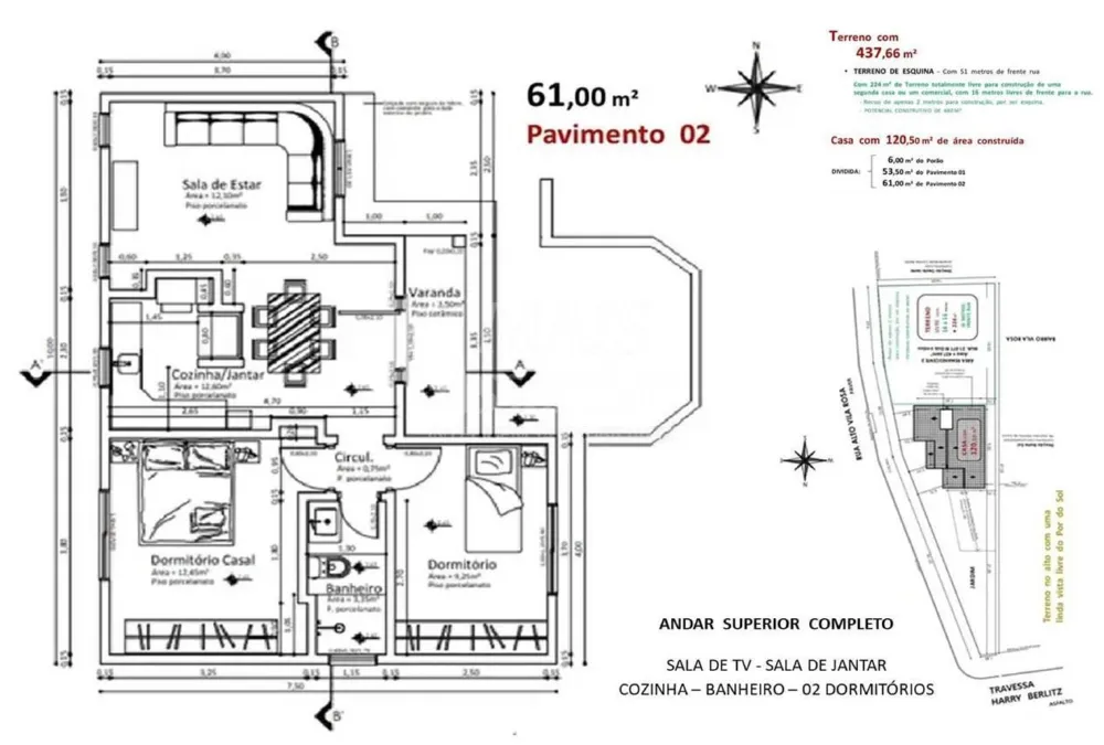Residencia para venda em Ivoti de 120,00m² construido - 2 Dormitórios 