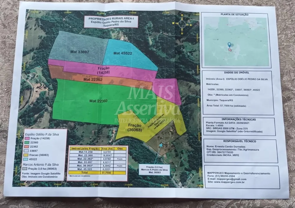 Área de Terreno com 57,75 Hectares em Taquara/RS 