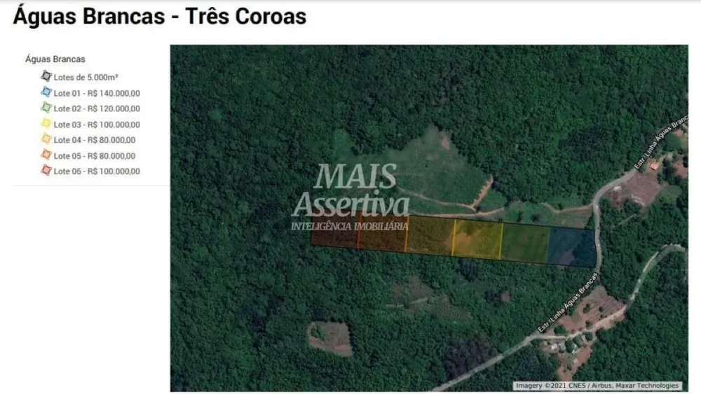 Terreno para Venda em Três Coroas / RS no bairro água Brancas