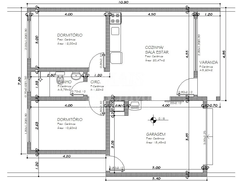 Casa semi-mobiliada em Floresta/Estância Velha-RS-2 dormitórios 