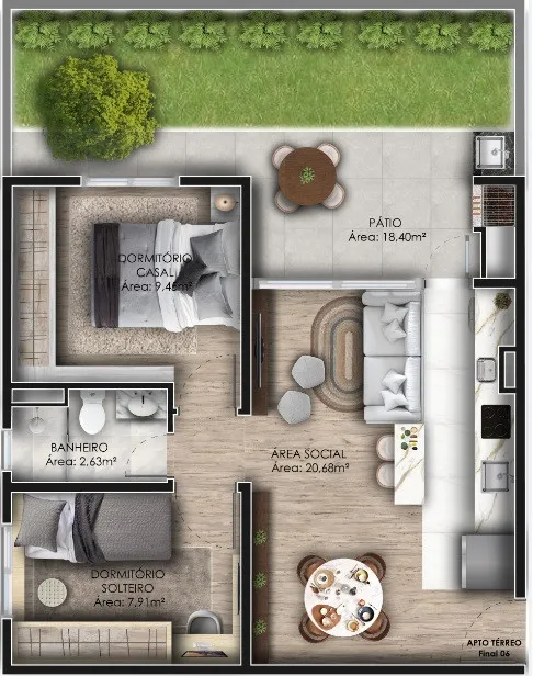 Apartamento 2 quartos para venda no bairro Nossa Senhora do Rosário em Caxias do Sul