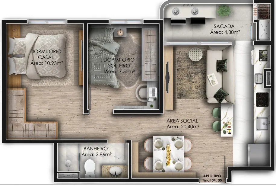 Apartamento 2 quartos para venda no bairro Nossa Senhora do Rosário em Caxias do Sul
