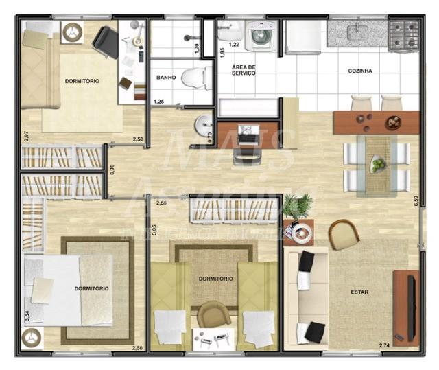 Apartamento semi-mobiliado em São Miguel, São Leopoldo - 3 dormitórios